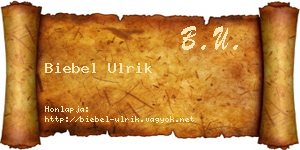 Biebel Ulrik névjegykártya